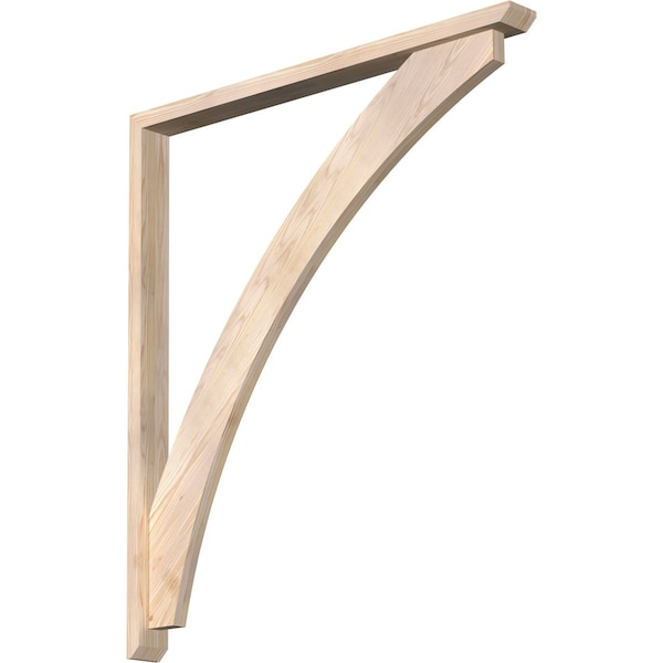 Ekena Millwork Thorton Slat Smooth Bracket w/ Offset Brace, Douglas Fir, 3 1/2"W x 42"D x 48"H BKT0402X42X48THR06SDF - main